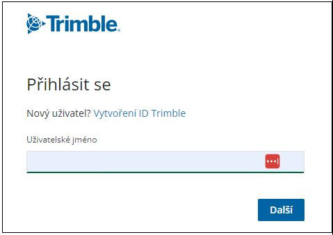 Trimble účet-prihlásenie
