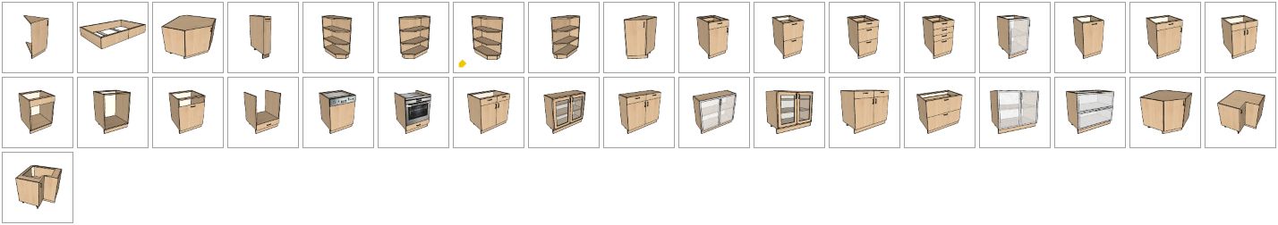 Sketchup komponenty – Kuchynské skrinky