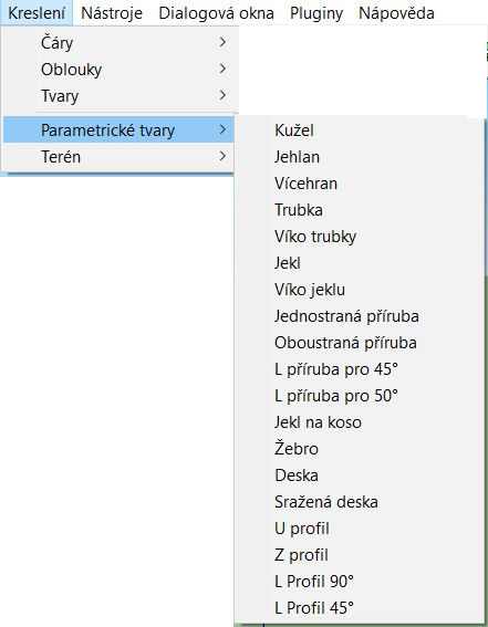 3E plugin Parametrické tvary